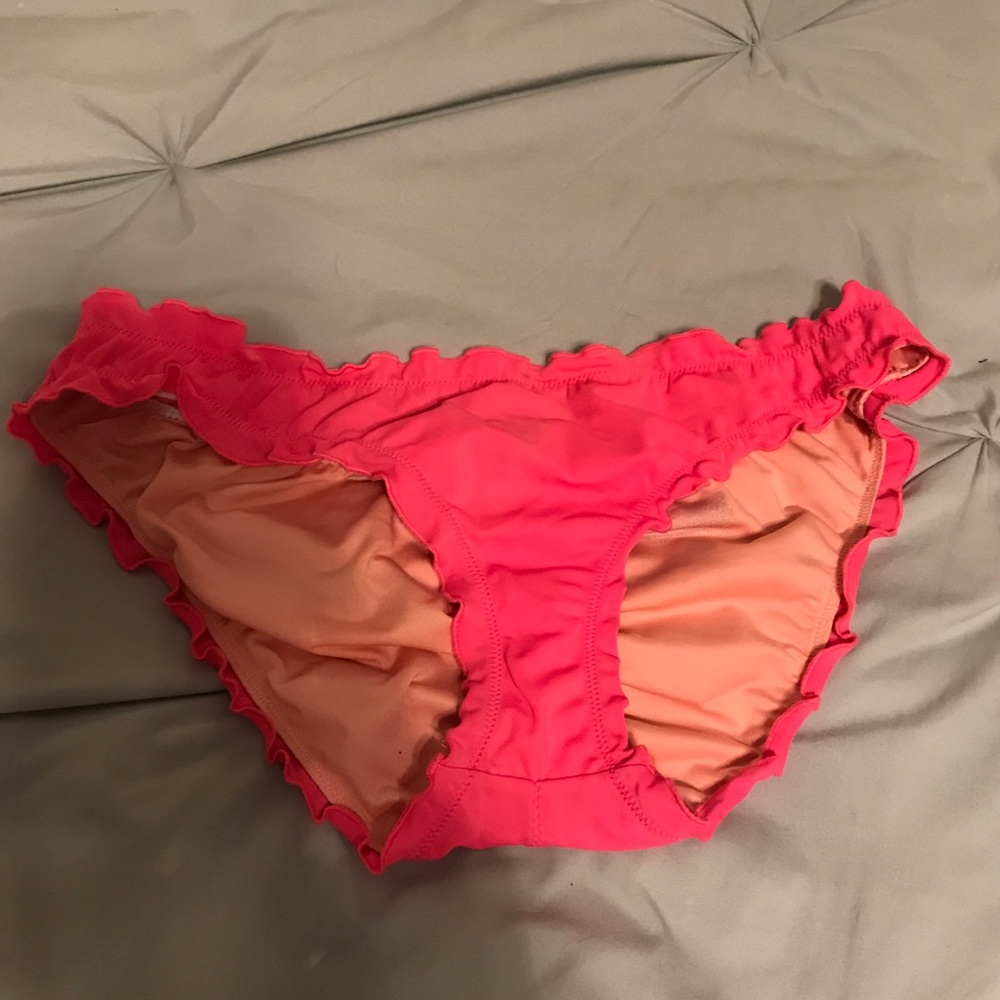 Pink ruffle bikini bottoms